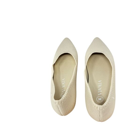 Vivaia Aria Cream Knit Pointed Toe Flats Business Office Womens 36 US 5.5-6 - Picture 3 of 9